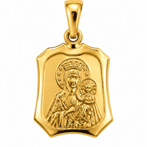 Medalik Matka Boska Częstochowska, złoto 585